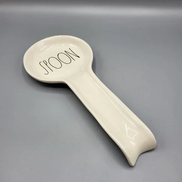 Rae Dunn Spoon Rest Artisan Collection Magenta Ceramic Ivory Kitchen Decor 10" - Picture 7 of 11